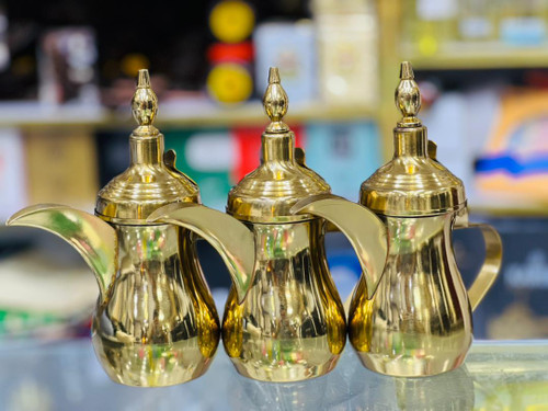 "دله قهوه استیل ۱۷ سانت هندی طلایی– مقاوم و شیک"