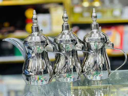 "دله قهوه استیل ۱۷ سانت هندی نقره ایی – مقاوم و شیک"