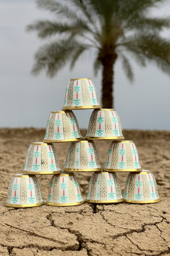 فنجان قهوه عربی سنتی طرح نخل (12تایی)