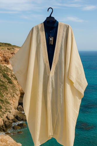 عبا بشت مردانه کرمی چهار فصل اصل | خرید بشت عربی مجلسی با بهترین قیمت