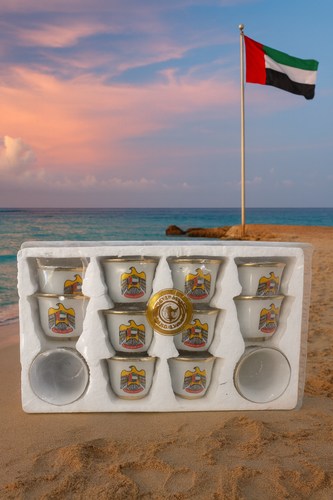 فنجان قهوه ۱۲تایی با آرم کشور امارات ☕🇦🇪