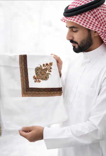 چفیه سفید عمانی مردانه اصل | سنتی و لوکس