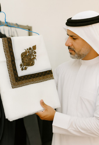 چفیه سفید عمانی مردانه اصل | سنتی و لوکس