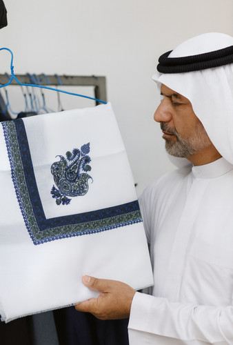 چفیه سفید عمانی مردانه اصل | سنتی و لوکس