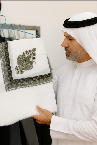 چفیه سفید عمانی مردانه اصل | سنتی و لوکس